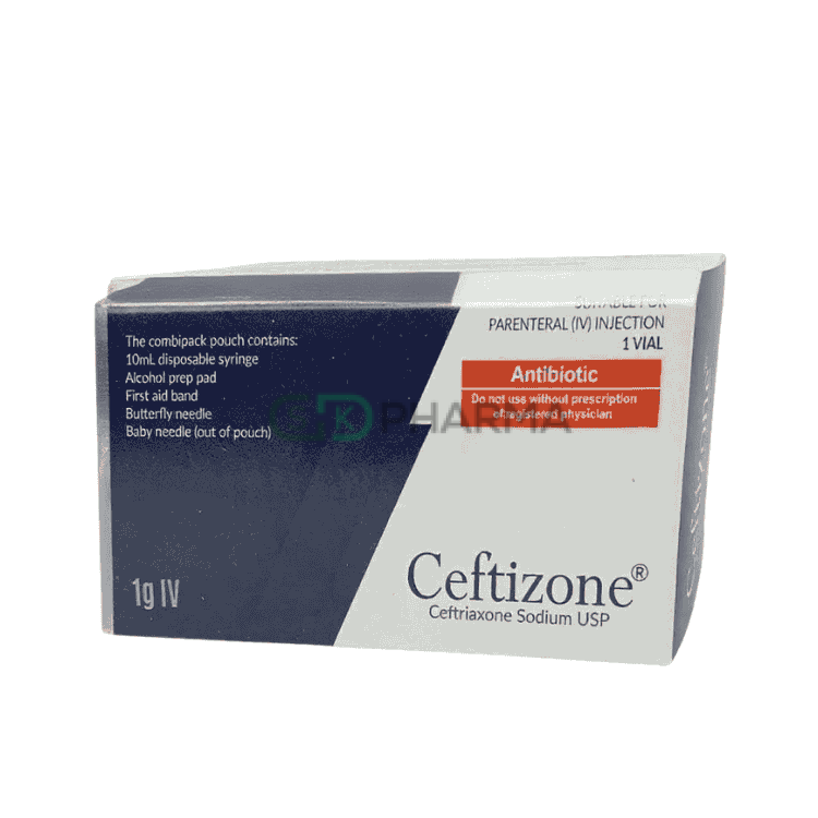 Ceftizone Injection 1 gm/vial IV(Ceftriaxone Sodium)