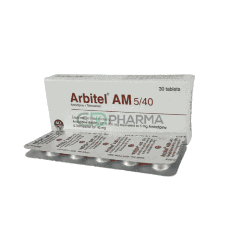 Arbitel AM Tablet 5 mg+40 mg (Amlodipine Besilate + Telmisartan)