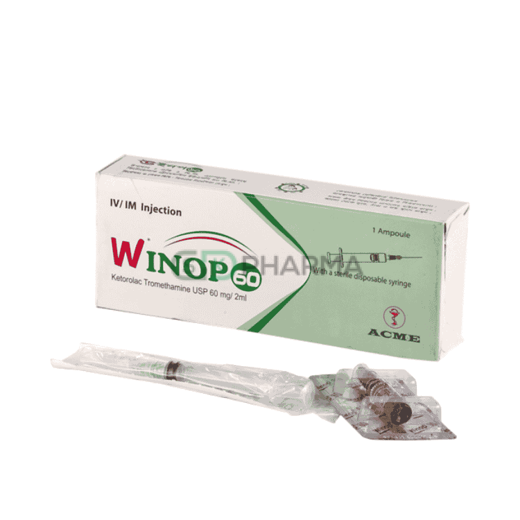 Winop Injection 60 mg/2 ml (Ketorolac Tromethamine)