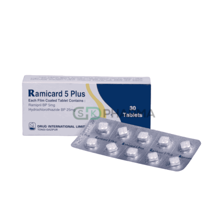 Ramicard Plus Tablet 5 mg+25 mg (Ramipril + Hydrochlorothiazide)
