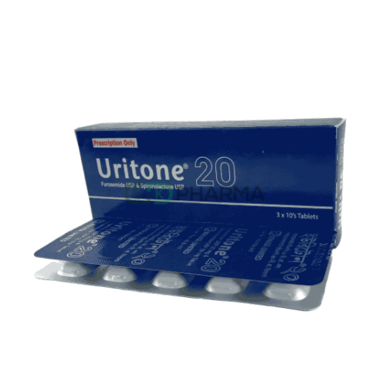 Uritone Tablet 20 mg+50 mg (Furosemide + Spironolactone)