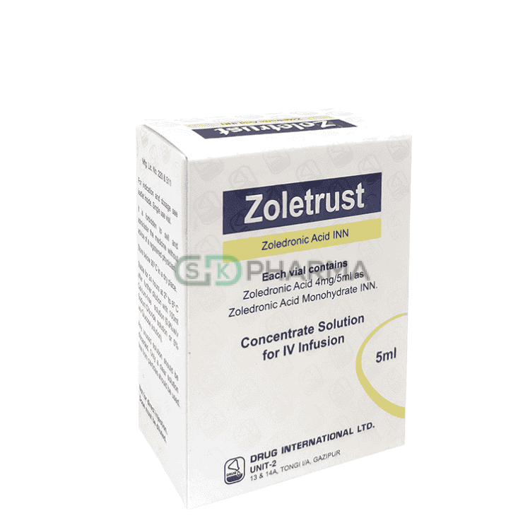 Zoletrust Injection 4 mg/5 ml (Zoledronic Acid [For hypercalcemia])