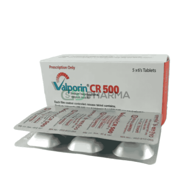 Valporin CR Tablet 500 mg (Sodium Valproate)