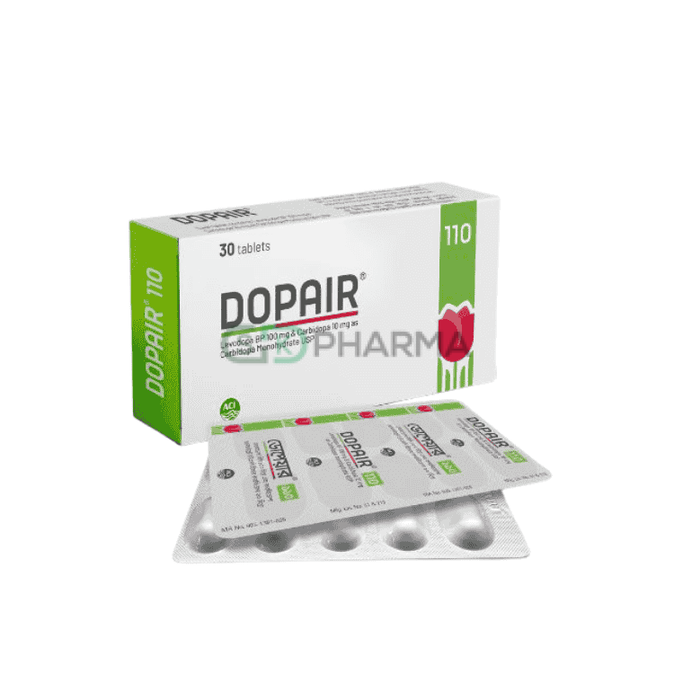 Dopair Tablet 100 mg+10 mg (Levodopa + Carbidopa)