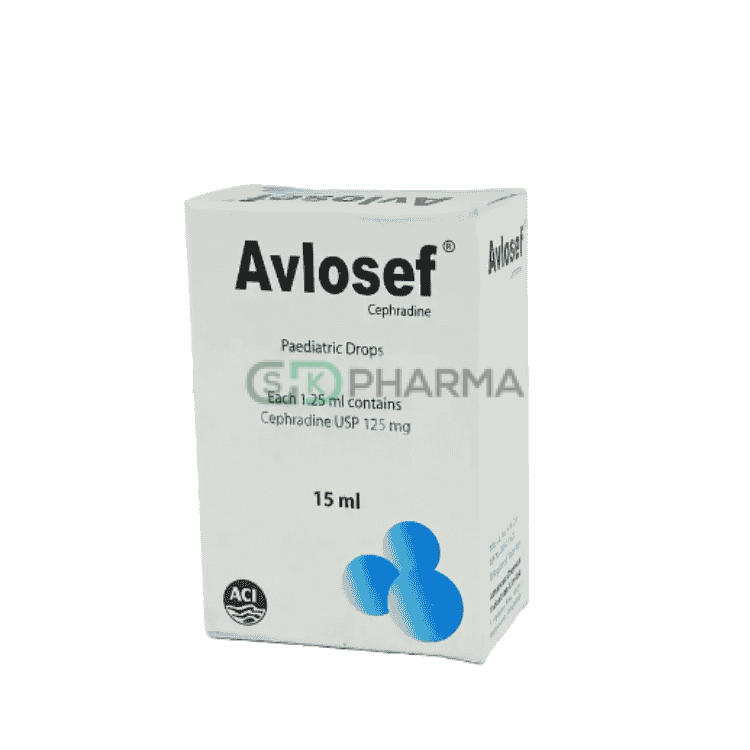 Avlosef Pediatric Drop 125 mg/1.25 ml (Cephradine)