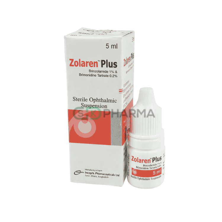 Zolaren Plus Suspension 1%+0.2% (Brinzolamide + Brimonidine Tartrate)