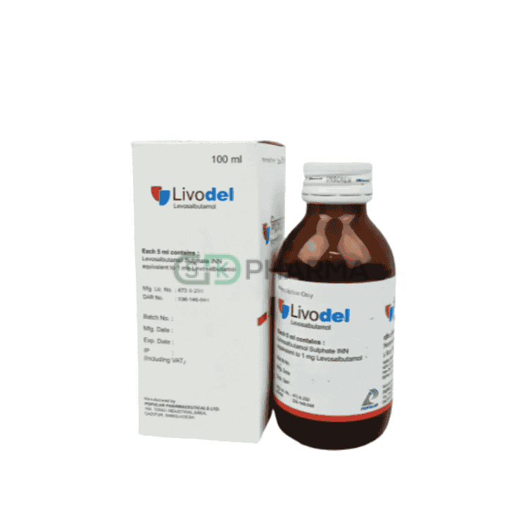 Livodel Syrup 1 mg/5 ml (Levosalbutamol (Oral))