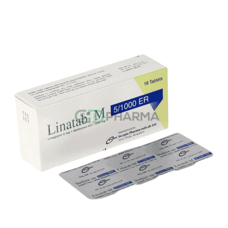 Linatab M ER Tablet 5 mg+1000 mg (Linagliptin + Metformin Hydrochloride)