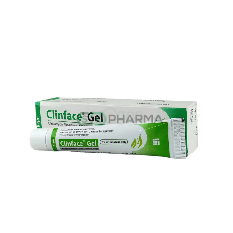 Clinface Topical Gel 1.2%+0.025% (Clindamycin + Tretinoin)