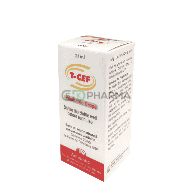 T-Cef Pediatric Drop 25 mg/ml (Cefixime Trihydrate)