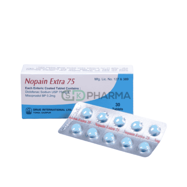 Nopain Extra Tablet 75 mg+200 mcg (Diclofenac Sodium + Misoprostol)