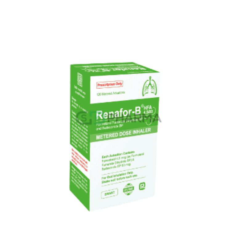 Renafor-B Inhaler (80 mcg+4.5 mcg)/puff (Budesonide + Formoterol Fumarate)