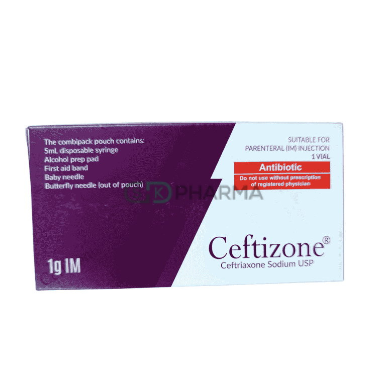 Ceftizone Injection 1 gm/vial IM (Ceftriaxone Sodium)