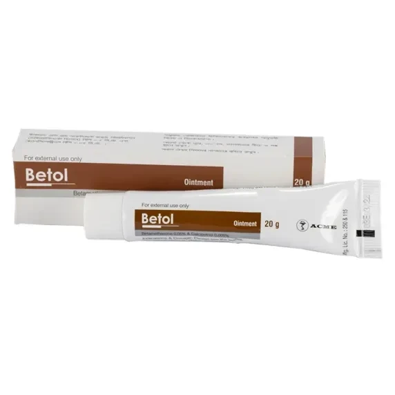 Betol Ointment 20 gm tube, Betamethasone + Calcipotriol 0.05%+0.005%