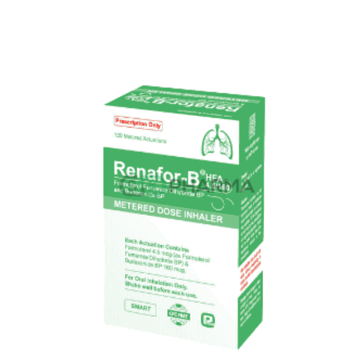 Renafor-B Inhaler (160 mcg+4.5 mcg)/puff (Budesonide + Formoterol Fumarate)