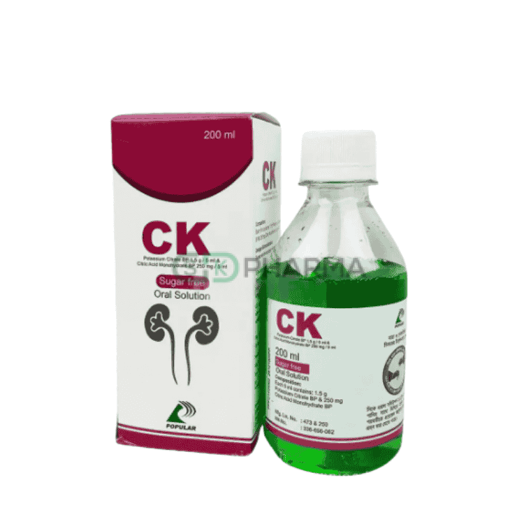 CK Oral Solution (1500 mg+250 mg)/5 ml (Potassium Citrate + Citric Acid)