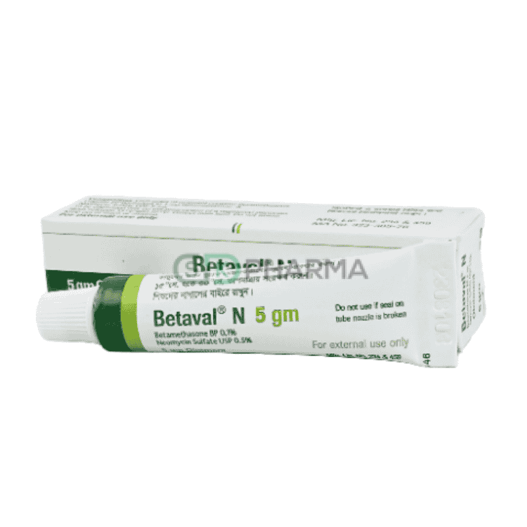 Betaval N Ointment 0.1%+0.5% (Betamethasone + Neomycin Sulphate (Topical))