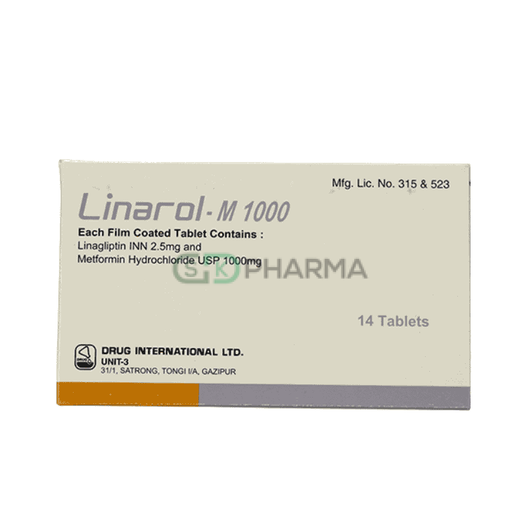 Linarol-M Tablet 2.5 mg+1000 mg (Linagliptin + Metformin Hydrochloride)