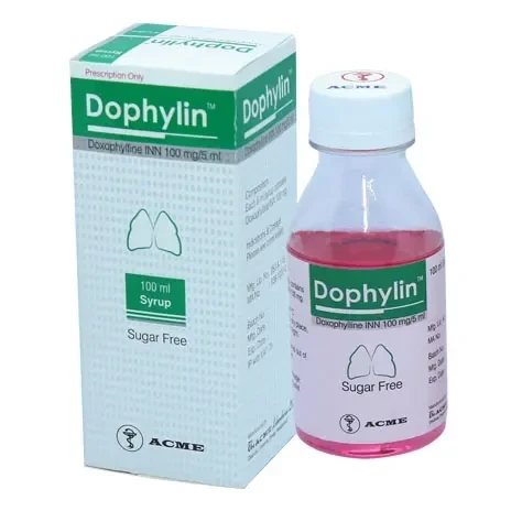 Dophylin Syrup 100 ml bottle, Doxophylline 100 mg/5 ml