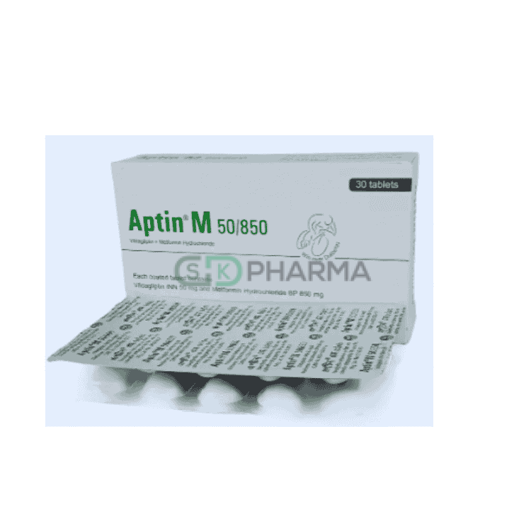 Aptin M Tablet 50 mg+850 mg (Vildagliptin + Metformin Hydrochloride)