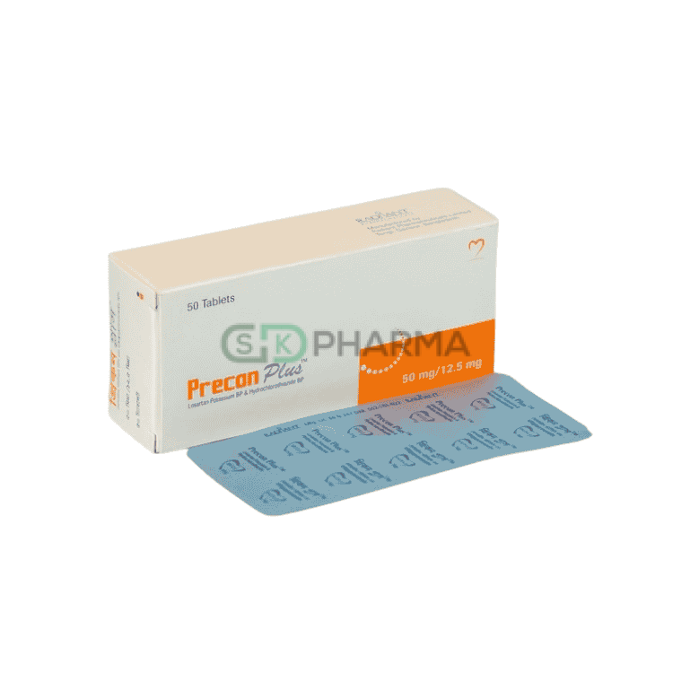 Precon Plus Tablet 50 mg+12.5 mg (Losartan Potassium + Hydrochlorothiazide)