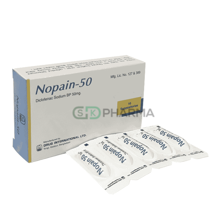Nopain Suppository 50 mg (Diclofenac Sodium)
