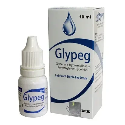 Glypeg Ophthalmic Solution 10 ml drop, Glycerol + Hypromellose + Polyethylene Glycol 400 0.2%+0.36%+1%