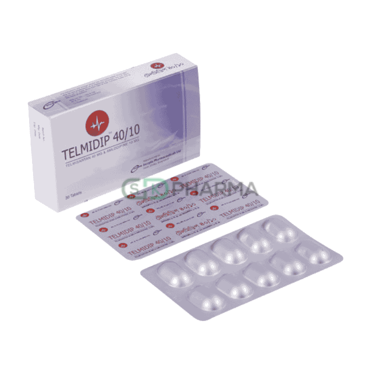 Telmidip Tablet 10 mg+40 mg (Amlodipine Besilate + Telmisartan)