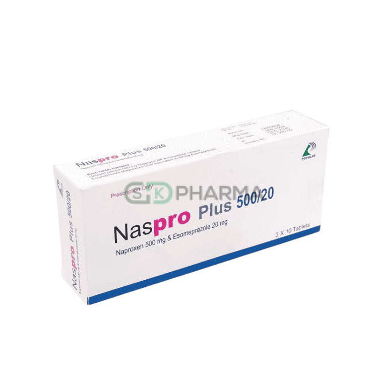 Naspro Plus Tablet 500 mg+20 mg (Naproxen Sodium + Esomeprazole Magnesium)