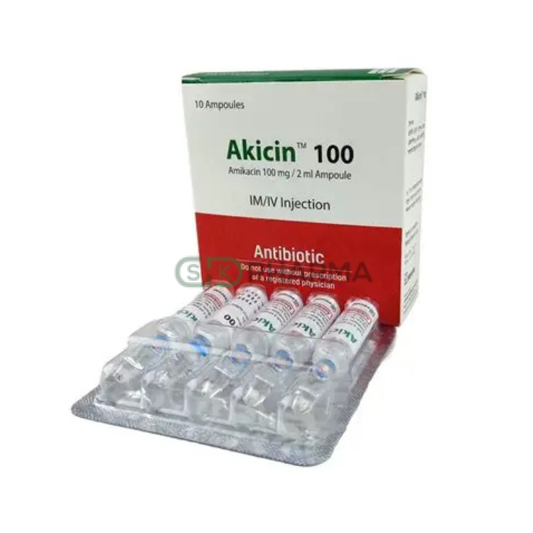 Akicin IM/IV Injection 100 mg/2 ml (Amikacin)