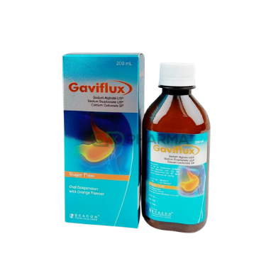 Gaviflux Suspension (500 mg+267 mg+160 mg)/10 ml (Sodium Alginate + Sodium Bicarbonate + Calcium Carbonate)
