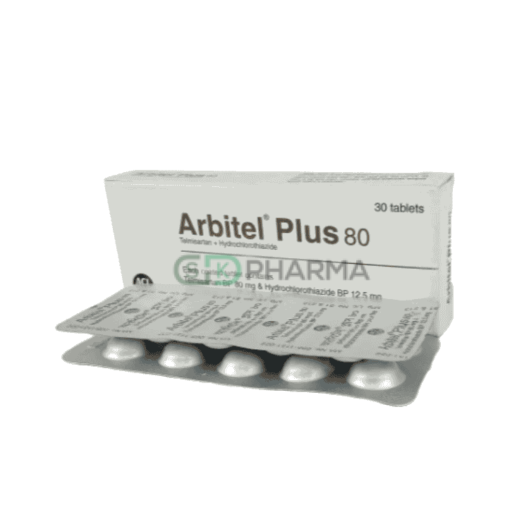 Arbitel Plus Tablet 80 mg+12.5 mg (Telmisartan + Hydrochlorothiazide)