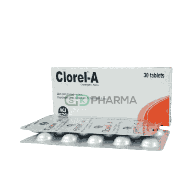 Clorel-A Tablet 75 mg+75 mg (Clopidogrel + Aspirin)