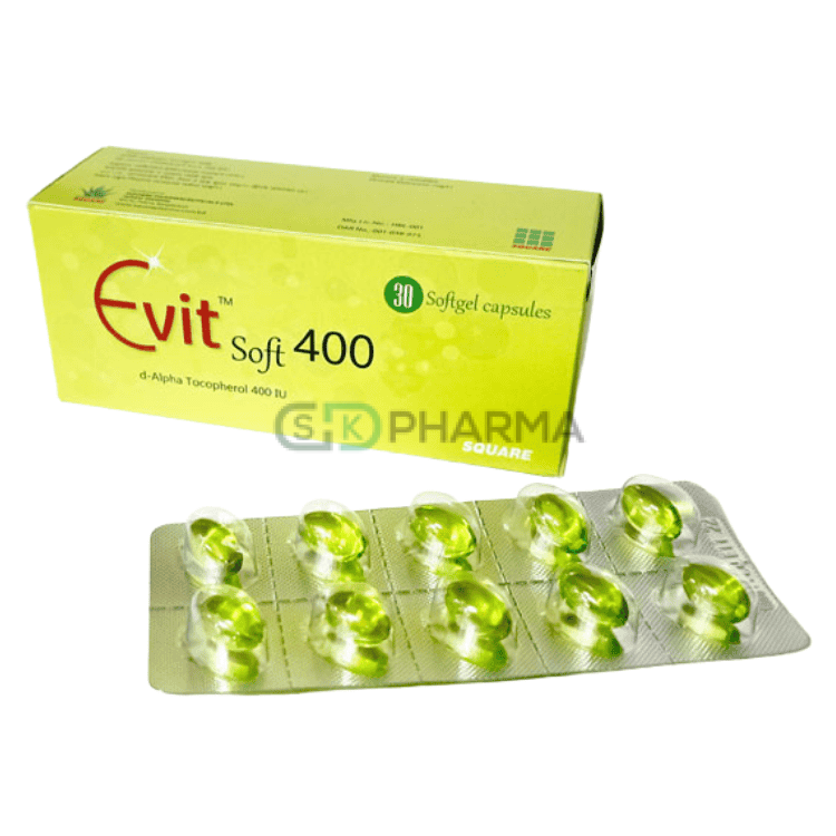 Evit Capsule 400 mg (Vitamin E [Alpha Tocopherol Acetate])