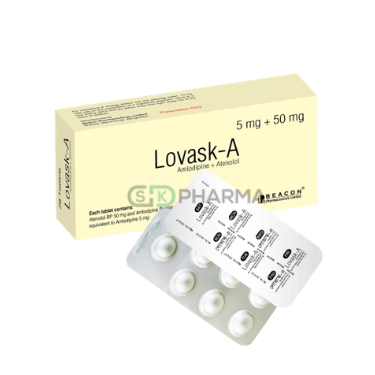 Lovask-A Tablet 5 mg+25 mg (Amlodipine Besilate + Atenolol)