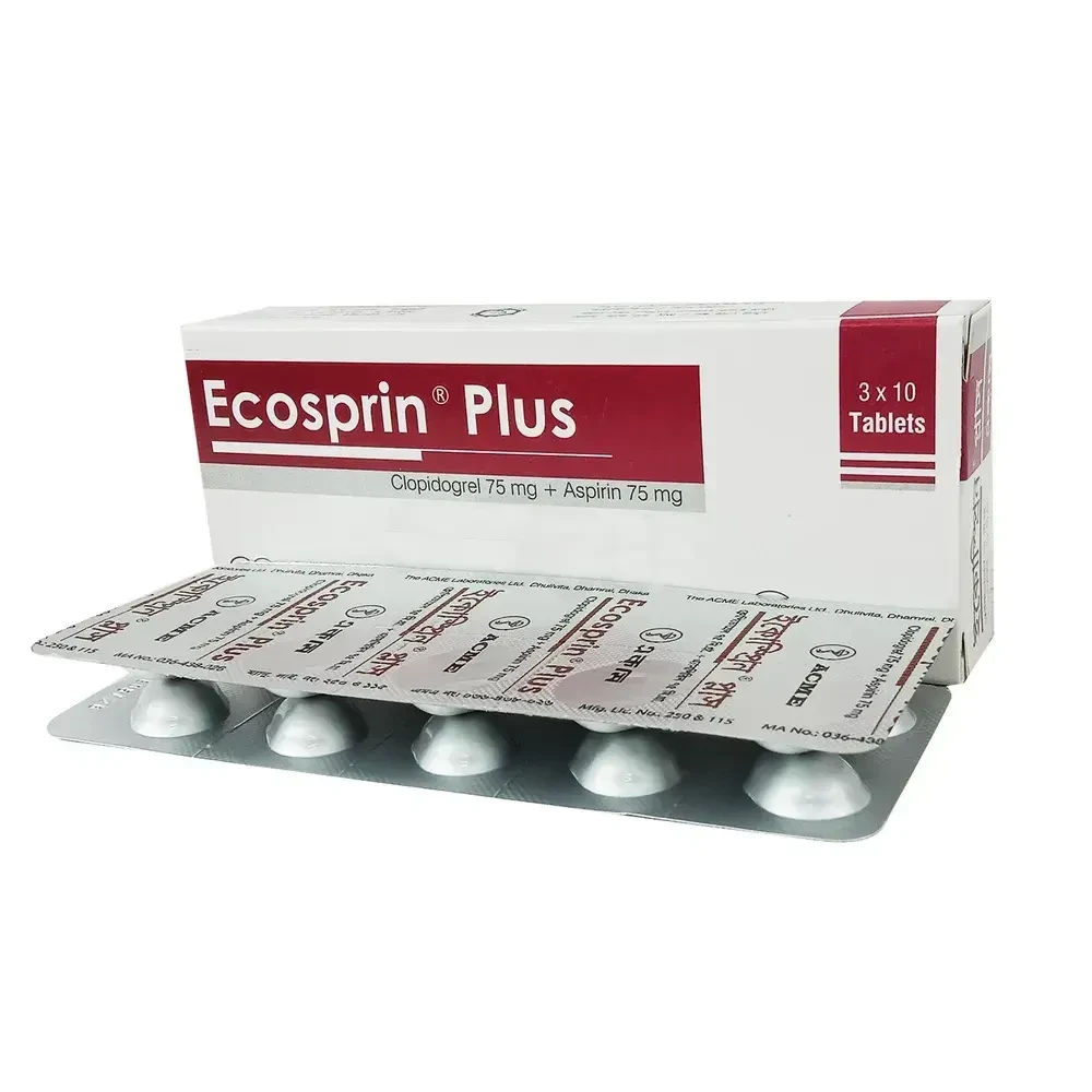 Ecosprin Plus Tablet (10 tablets strip), Clopidogrel + Aspirin 75 mg+75 mg
