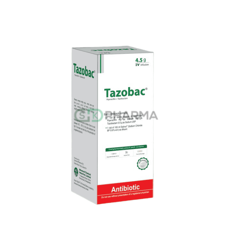 Tazobac Injection (4 gm+0.5 gm)/vial (Piperacillin + Tazobactam)