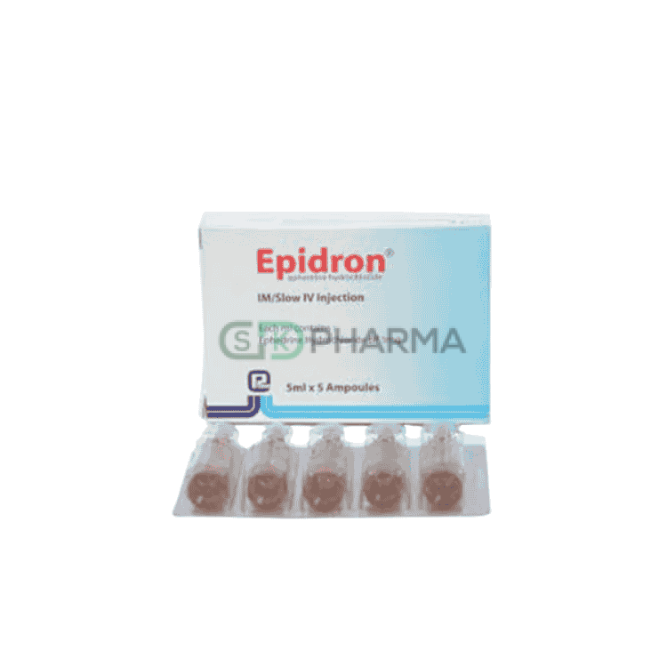 Epidron Injection 25 mg/5 ml (Ephedrine Hydrochloride)