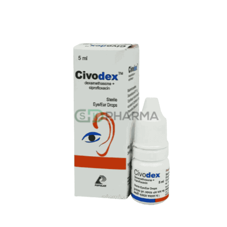 Civodex Eye Drop 0.3%+0.1% (Ciprofloxacin + Dexamethasone)