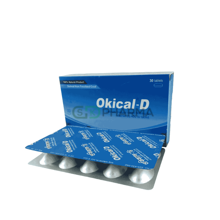 Okical-D Tablet 500 mg+400 IU (Coral Calcium + Vitamin D3)