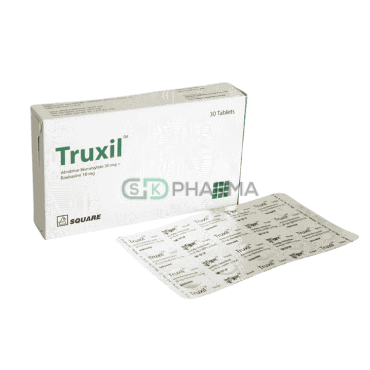 Truxil Tablet 30 mg+10 mg (Almitrine Bismesylate + Raubasine)