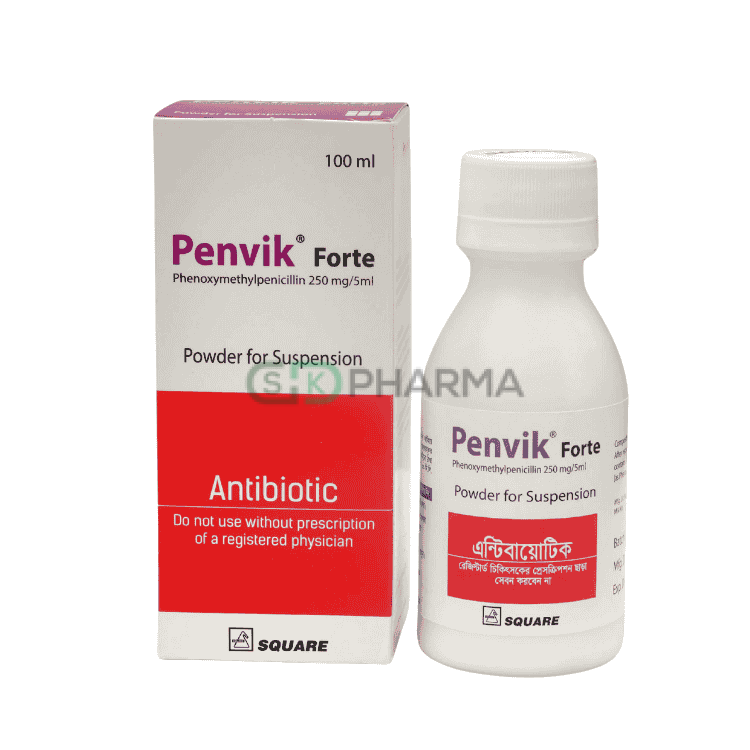 Penvik Forte Suspension 250 mg/5 ml (Phenoxymethyl Penicillin [Penicillin V])