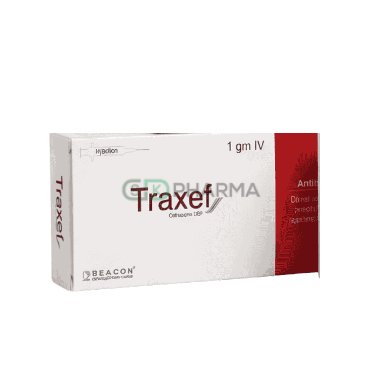 Traxef Injection 1 gm/vial (Ceftriaxone Sodium)