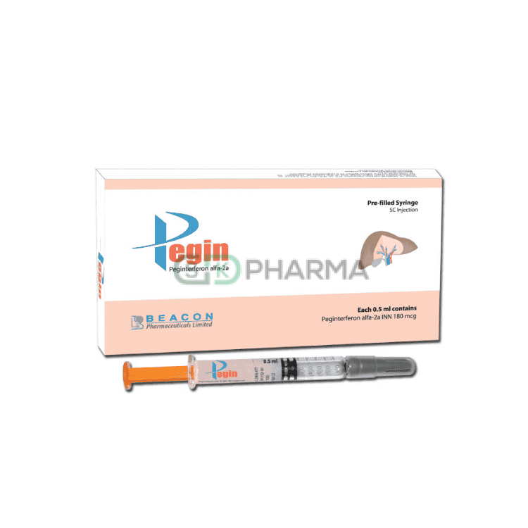 Pegin Injection 180 mcg/0.5 ml (Peginterferon alfa-2a [Pegylated Interferon alfa-2a])
