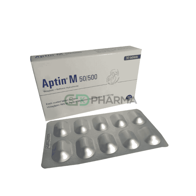 Aptin M Tablet 50 mg+500 mg (Vildagliptin + Metformin Hydrochloride)