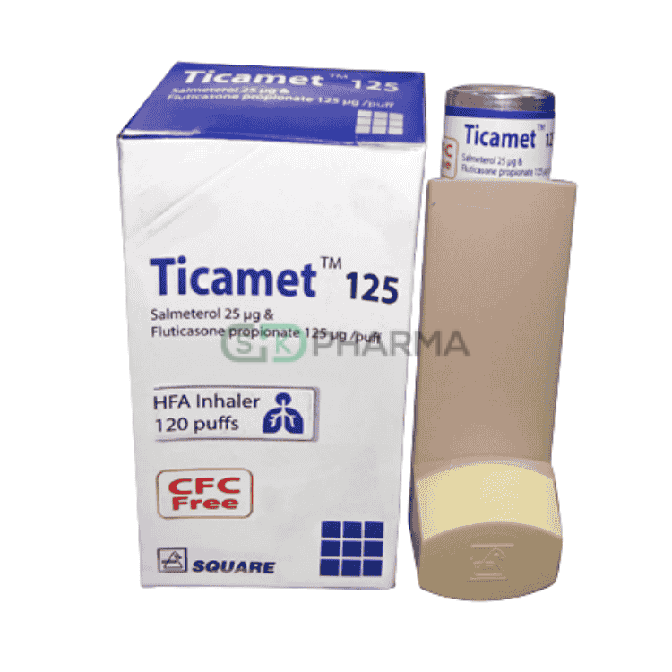 Ticamet Inhaler (25 mcg+125 mcg)/puff (Salmeterol + Fluticasone Propionate)
