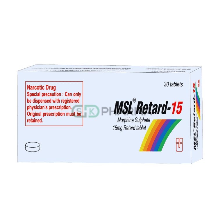 MSL Retard Tablet 15 mg (Morphine Sulfate)