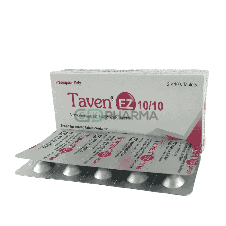 Taven EZ Tablet 10 mg+10 mg (Atorvastatin + Ezetimibe)