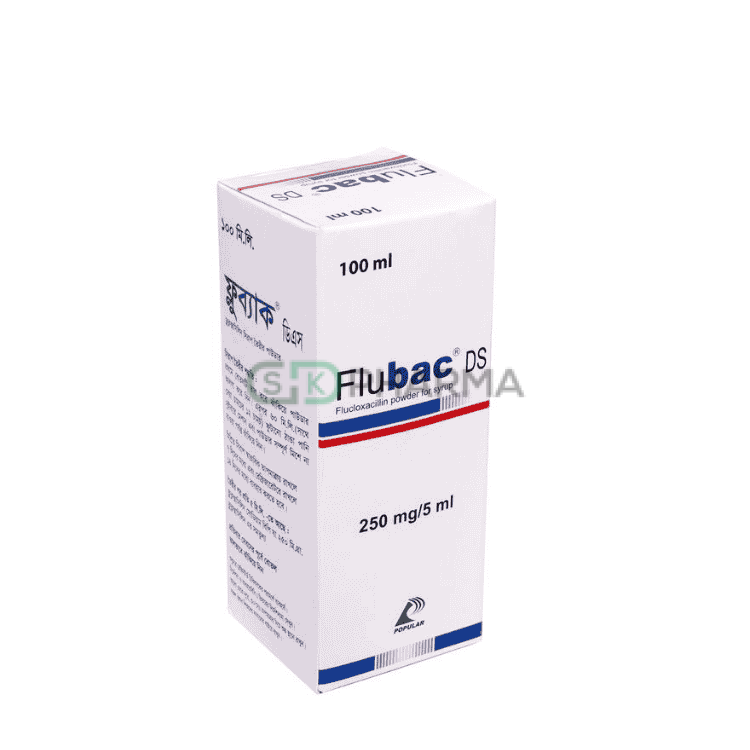 Flubac DS Suspension 250 mg/5 ml (Flucloxacillin Sodium)