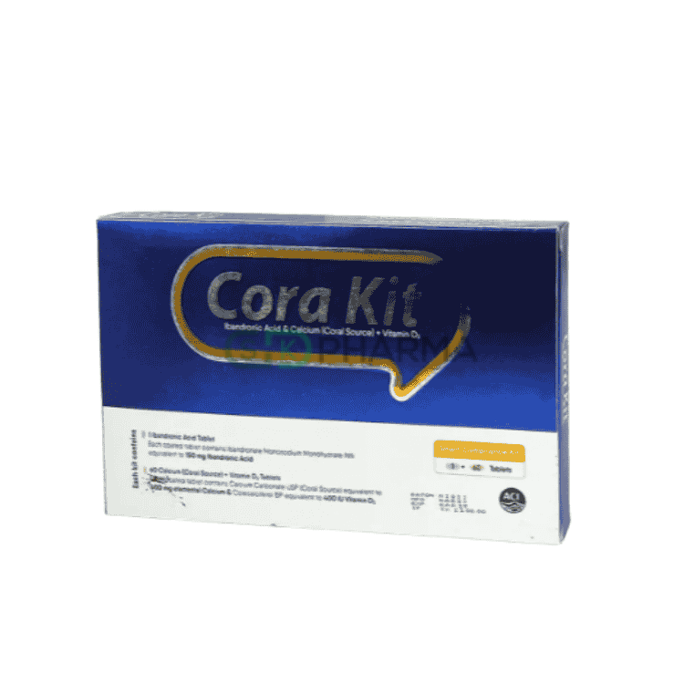 Cora Kit Tablet 150 mg+600 mg+400 IU (Ibandronic Acid + Coral Calcium + Vitamin D3)
